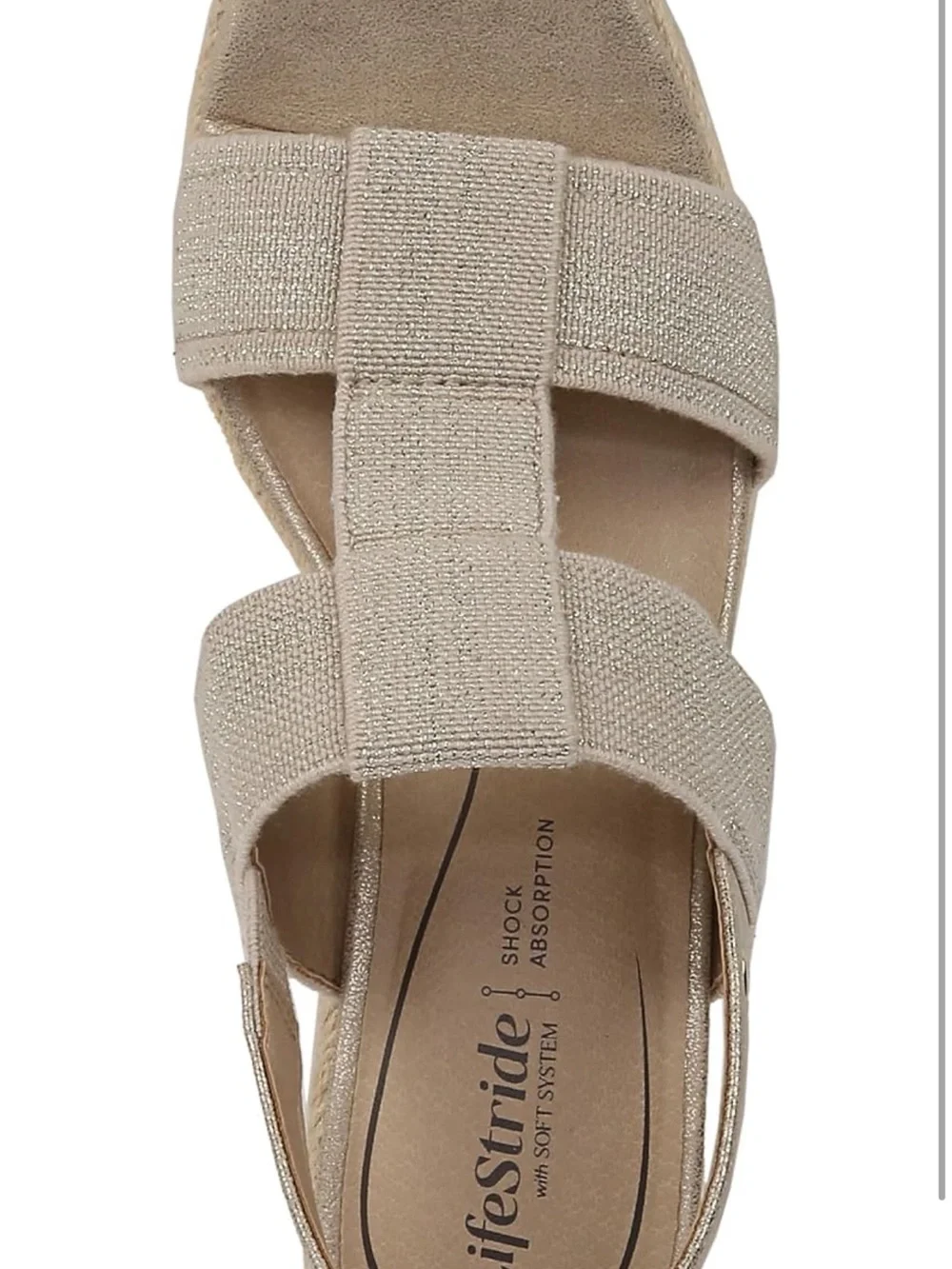 Life Stride Beige Espadrille Wedge Sandals - Women